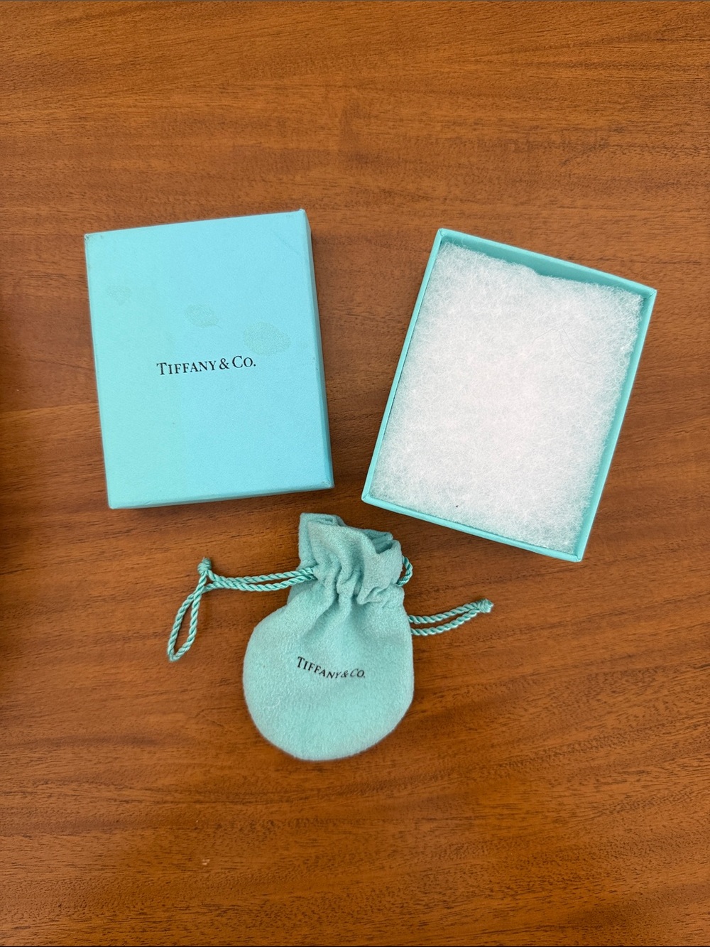 Tiffany & Co. Small Jewelry Box and Drawstring Pouch in Tiffany Blue